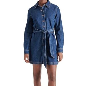 Steve Madden Jolena Denim Long Sleeve Belted Dress